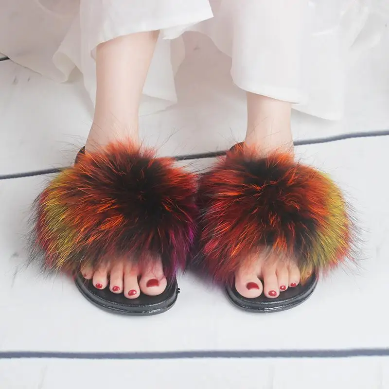 

Soft Sliders Shoes with Fur Ladies Slide Sandal Winter Slipper For Women, Picture