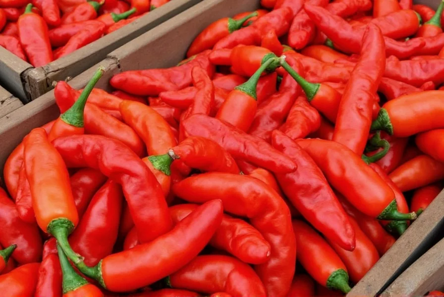 Selection of Dried Peppers at a Grocery Store