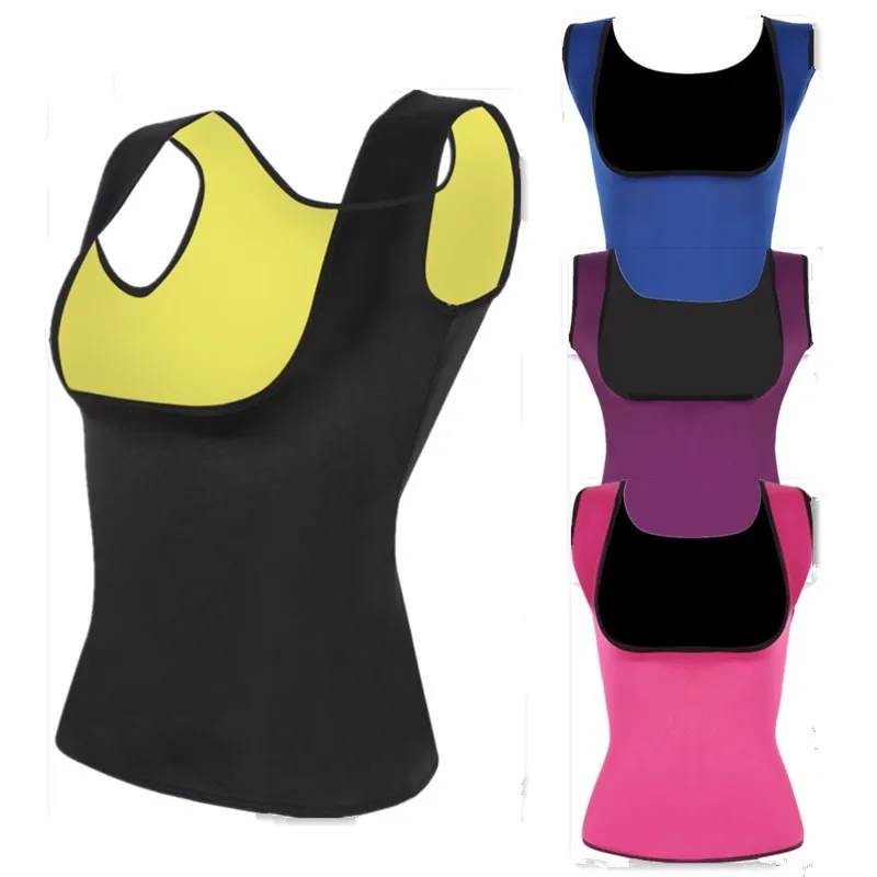 

Modeling Strap Waist Trainer Sauna Sweat Vest Neoprene Top Body Shaper Slimming Belly Sheath Shapewear Strap Plus Size, Black,pink,purple,blue