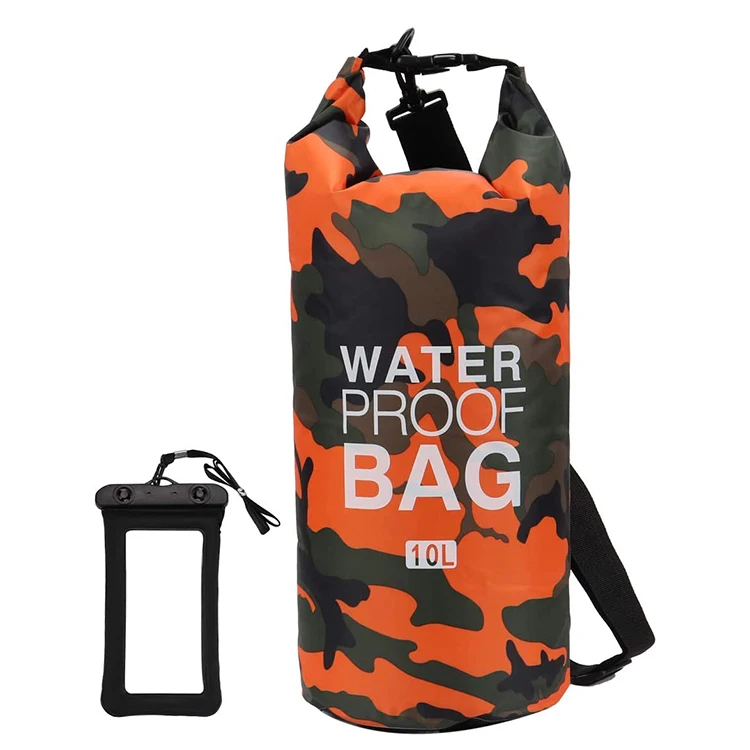 

2021 PVC tarpaulin 2l 5l 10l 15l 20l 30l outdoor water sports roll waterproof dry bag With Shoulder Strap, Camouflage