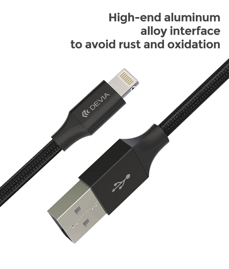 Devia Cheap Fast 2.4A Current USB Data transfer sync charger cable for IOS 6 7 8 9 X XR Type C Android - ANKUX.COM
