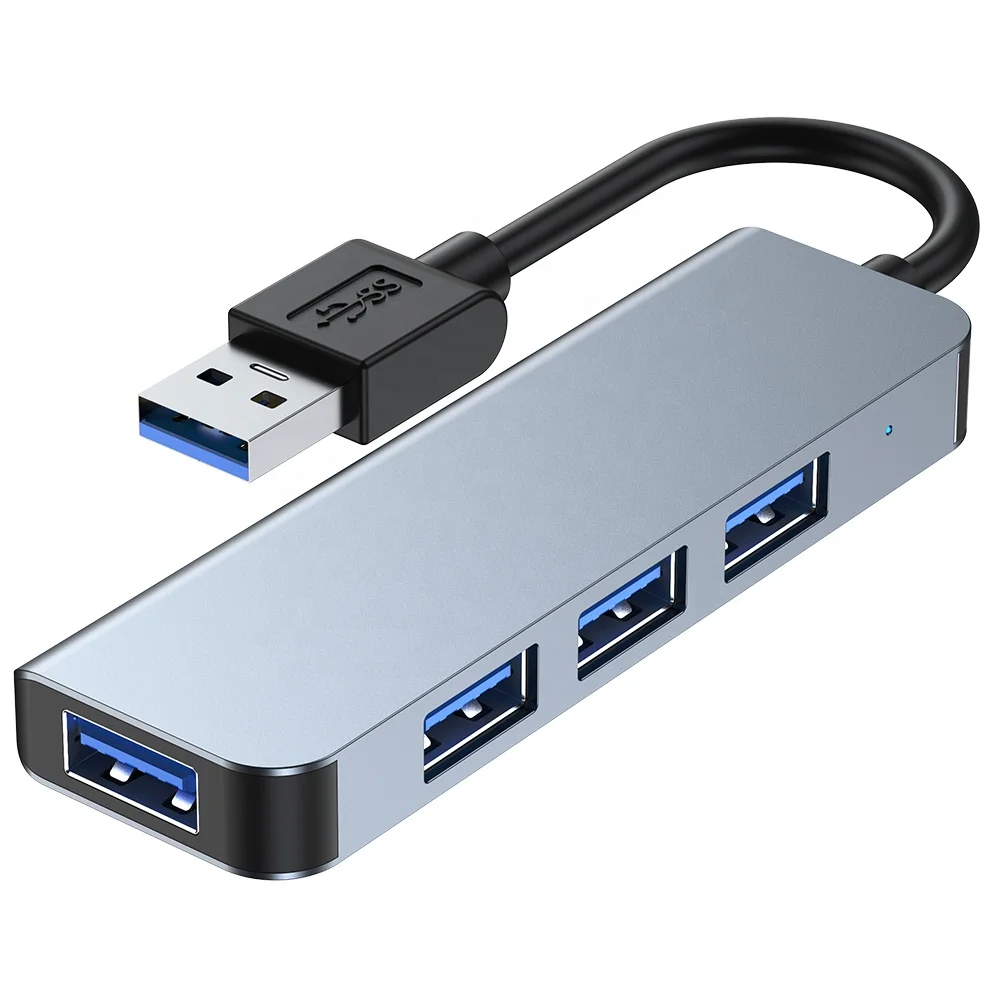 

High speed Portable small 4 port USB 3.0 hub for PC notebook computer 4 ports usb 3.0 hub, Space gray