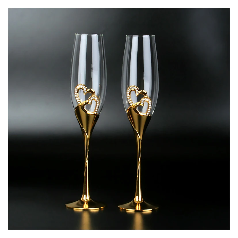 

Sublimation Toasting Flutes Champagne Sets Sparkling Heart Shaped For Couples Wedding Champagne Glasses