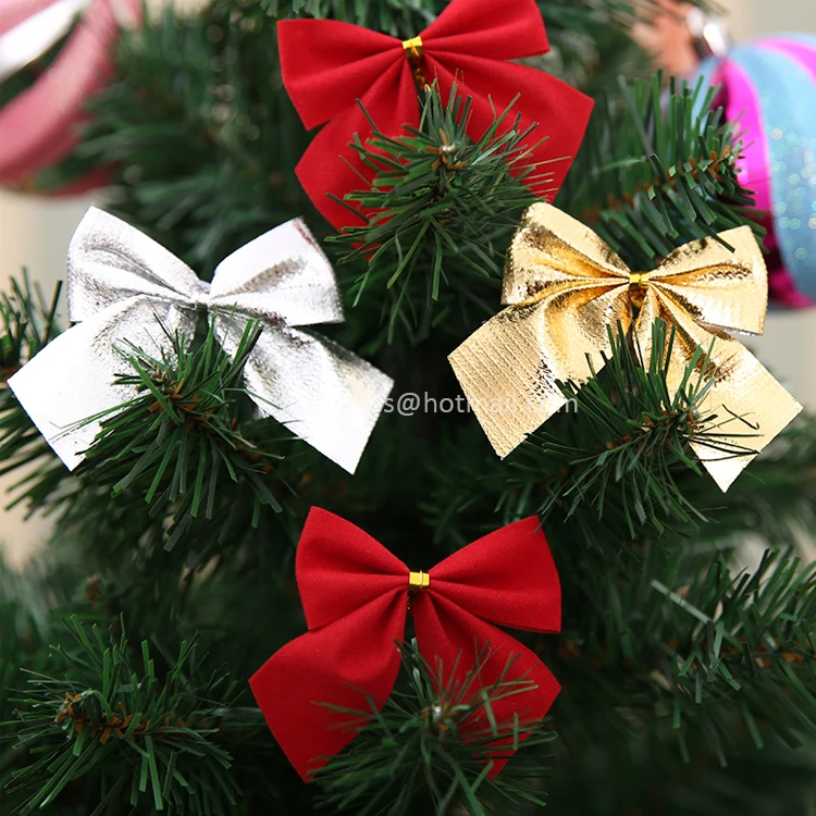 12pcs红色银色金色圣诞树蝴蝶结装饰 - buy christmas bow,xmas party