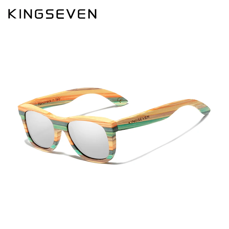 

KINGSEVEN Glasses Men Polarized Full frame Bamboo Sunglasses Men Wooden Sun glasses Women' Glasses Brand Original