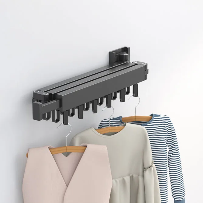 

Wholesale indoor folding wall mounted 3 fold clothes aluminium alloy hanging drying rack