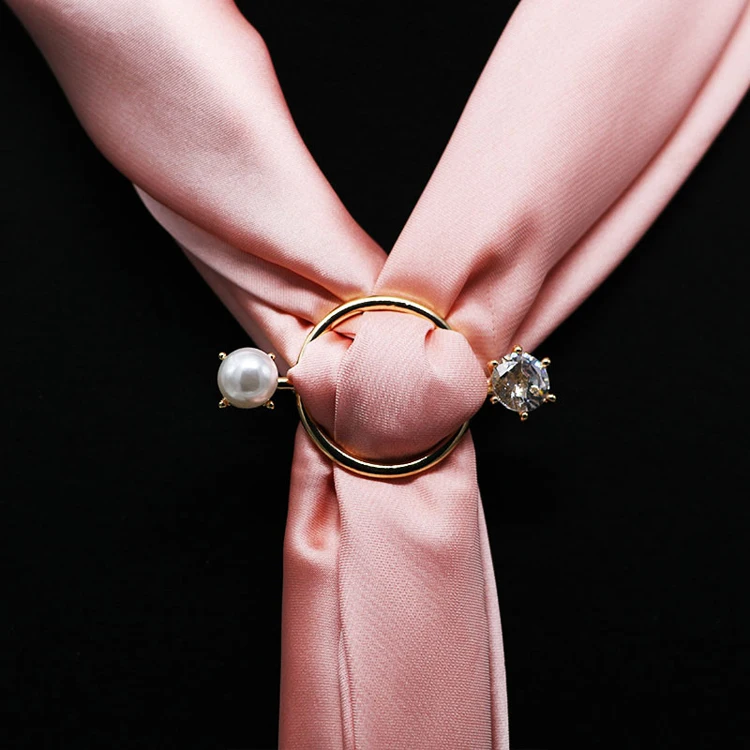 

Fashion scarf ring metal accessory pearl hijab pin, Picture shows