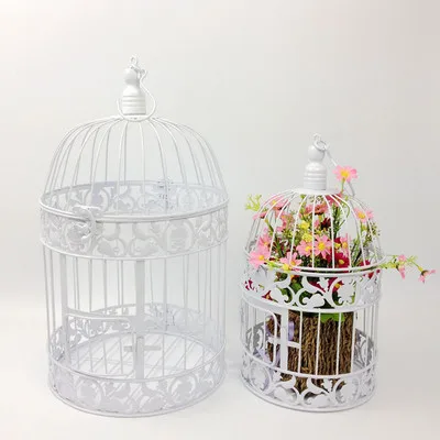 

European-style iron decoration bird cage small display window pieces white photographic props, large-scale hotel wedding bird