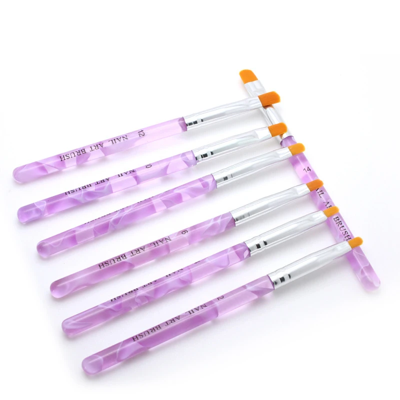 

UV Gel Acrylic Nail Art Tips Builder Brush Nail Painting Brush Pen For UV nail, Purple