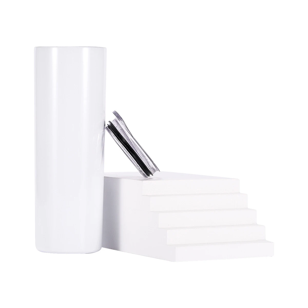 

Sublimation Mugs Wholesale Straight 20oz Skinny Tumbler Gift Stainless Steel Sublimation Blanks with Straw, White