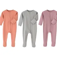 

3pcs/pack baby romper girl set rib cotton newborn baby clothing set infant rompers pajamas with mitten