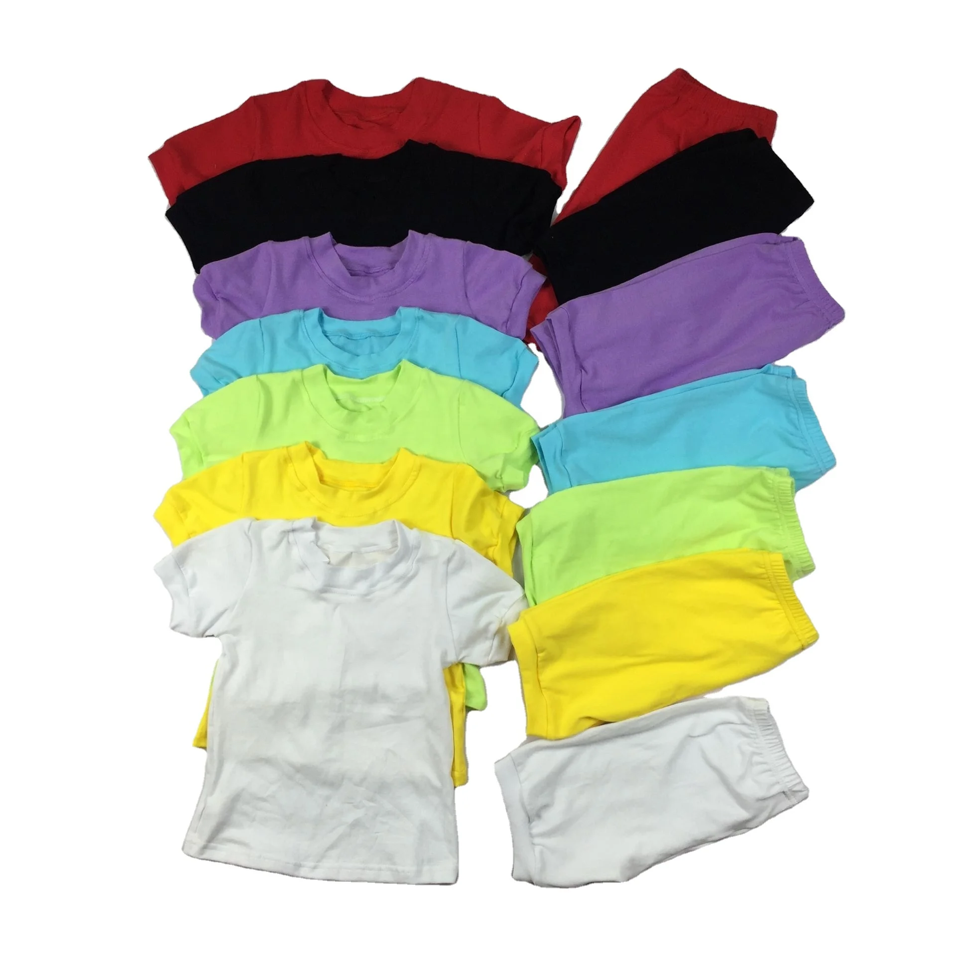 

2021 Summer 2-12 Years Kids Baby Girls Soft Colors Cotton Tops and Shorts Clothing Suit Girls Two-Pieces Mom And Me Outfits, Requirement