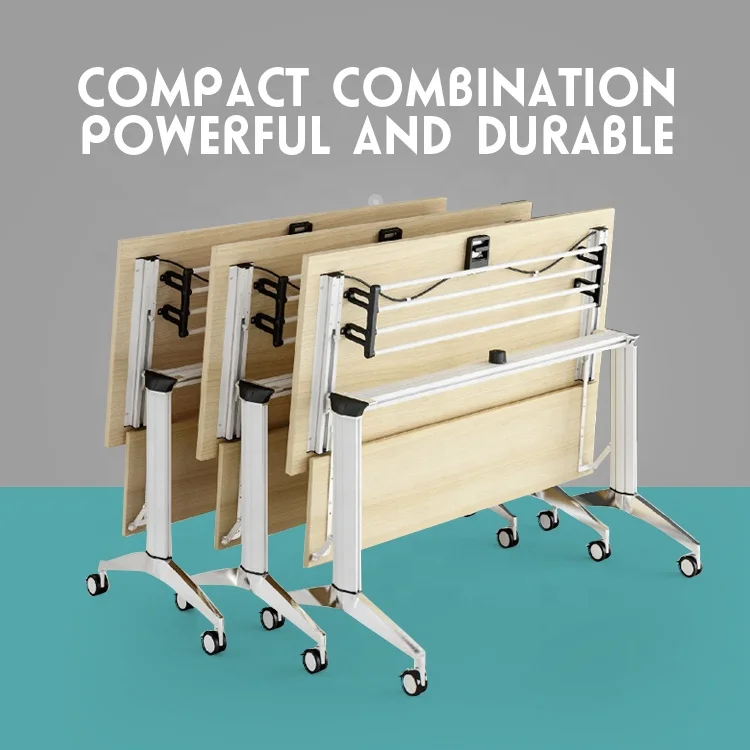 
Foldable And Movable Training Conference Table With Wheels For Training Room 