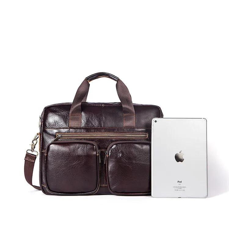 

Guangzhou Factory Wholesale Men Leather Messenger Bags Briefcase Designer Handbags business office laptop bag for male, Dark coffee/brown