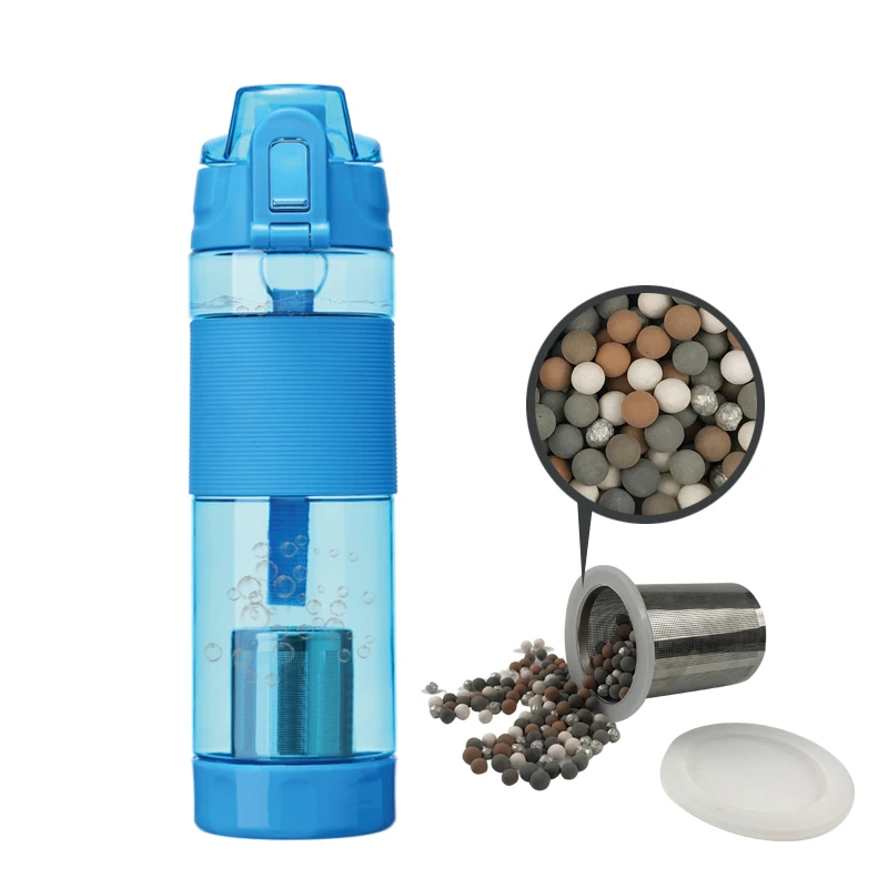 

plastic korea ceramic ball tritan hydrogen alkaline ionizer water bottle with filter, Customized colors acceptable