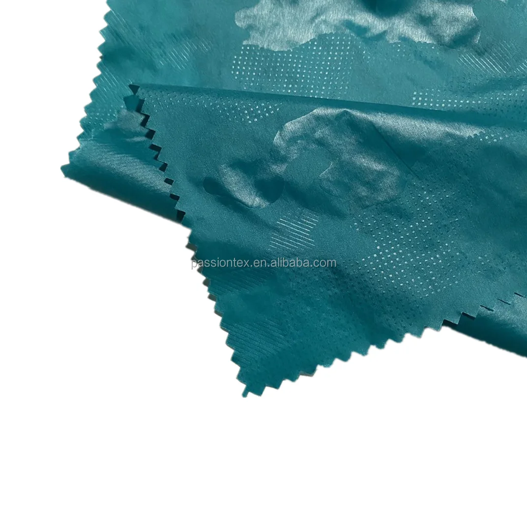 20d 100nylon Taffeta Fabric With Flowers Embossed For Down Jackets And