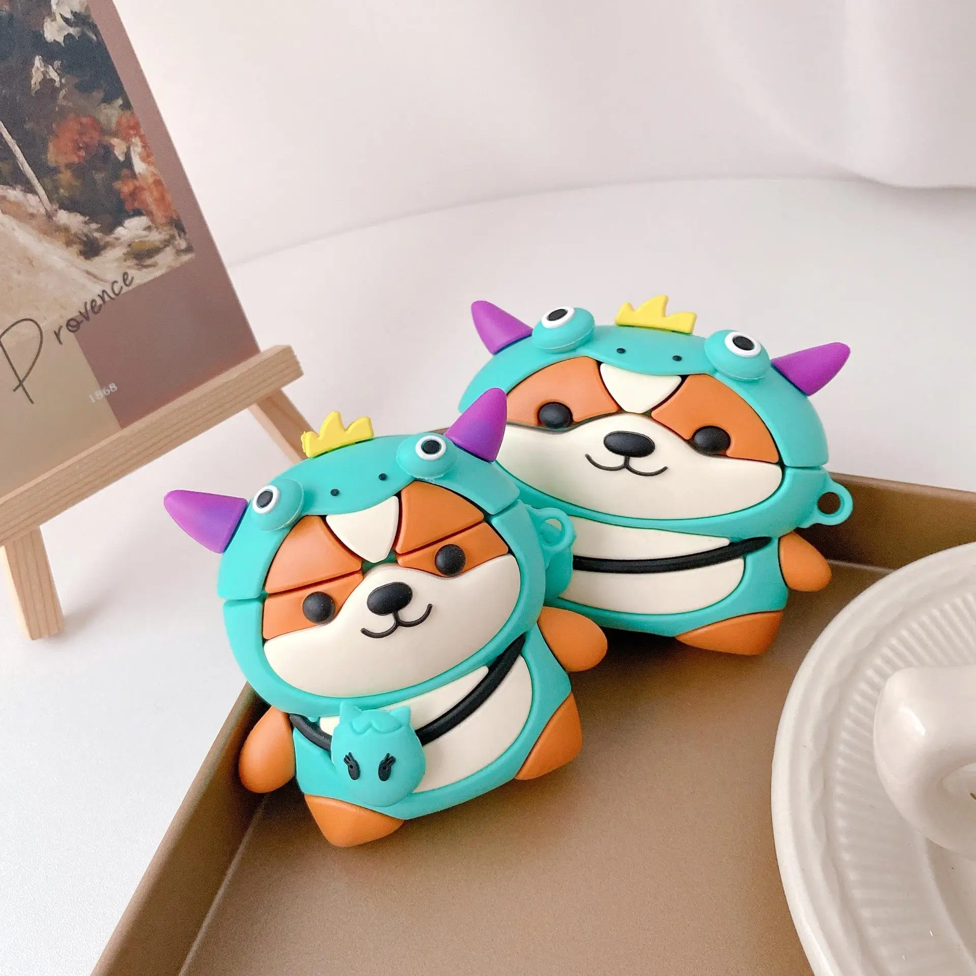 

Free Shipping Dinosaur Shiba Puppy Dog lovely Doll Case for AirPods pro 1 2 Earphone Cover, Colorful