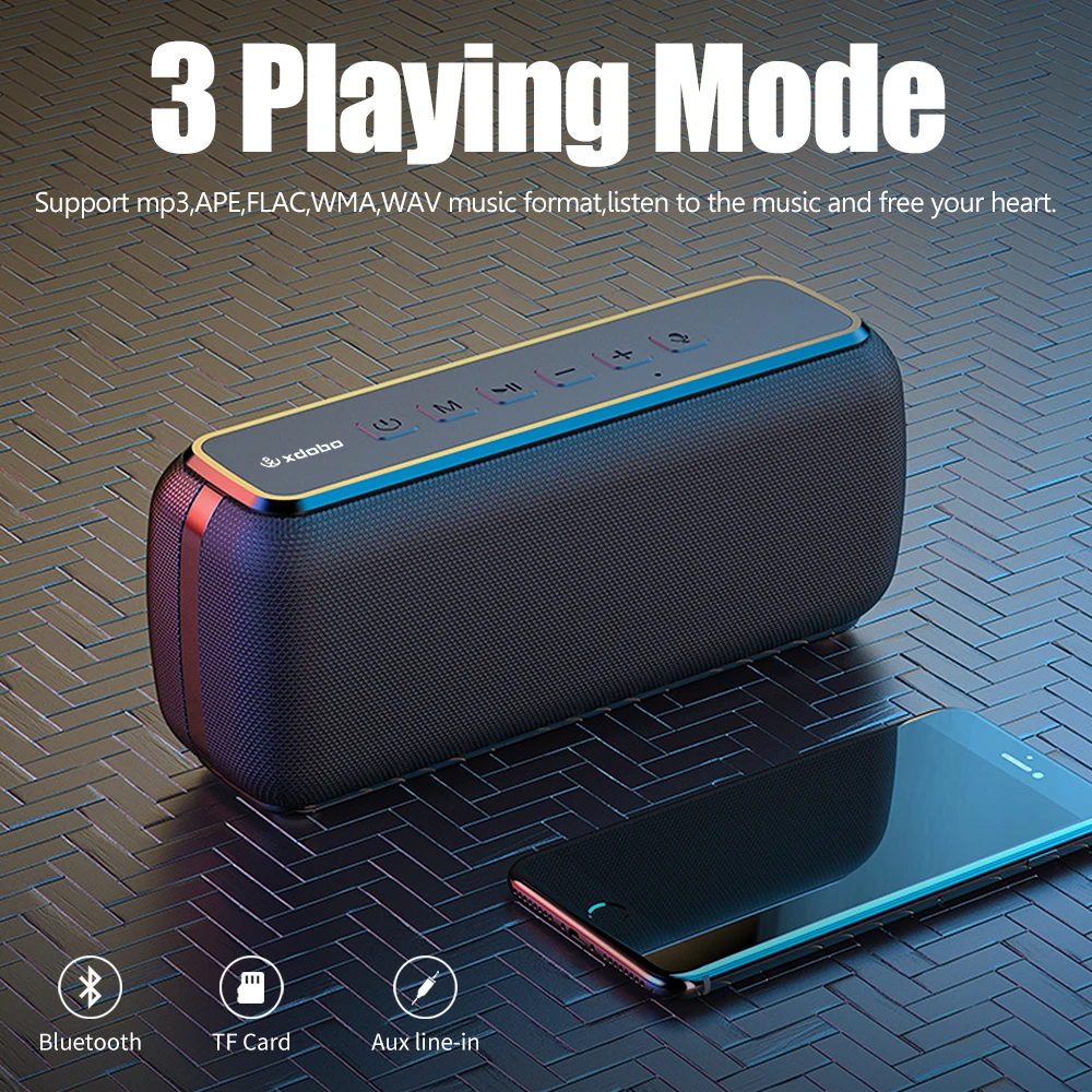 XDOBO Altavoz Bluetooth 60 Vatios Sonido Est/éreo Intenso TWS Impremeable 8h de Reproducci/ón Soporte Tarjeta TF//AUX Altavoces Inal/ámbricos Port/átiles para al Aire Libre Fiesta Cine en Casa Bar