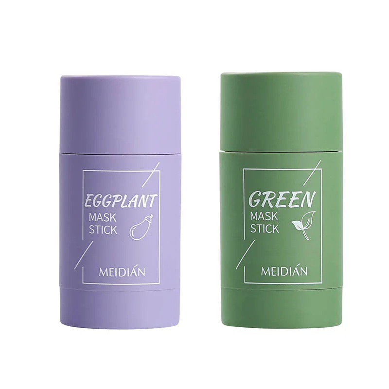 

drop shipping green musk stick Solid Mask Oil Control Acne Clearing Mud Mask Moisturizing Blackhead Fine Pores Skin Care, As photo