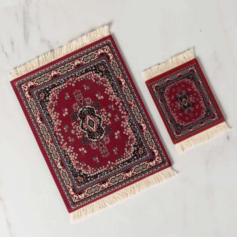 

28X18cm and 9x11cm large small hottest in saudi arabia Gaming Carpet Mouse Pads Persian Carpet Cup Mat Diy Custom