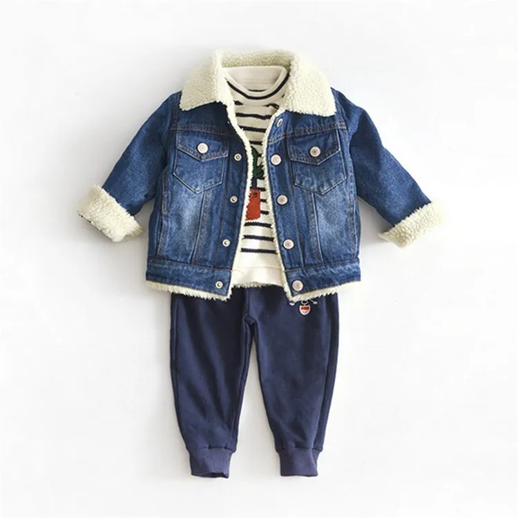 
Boys Fall Denim Jackets Children Clothes Warm Fashion Baby Denim Jackets in bulk 