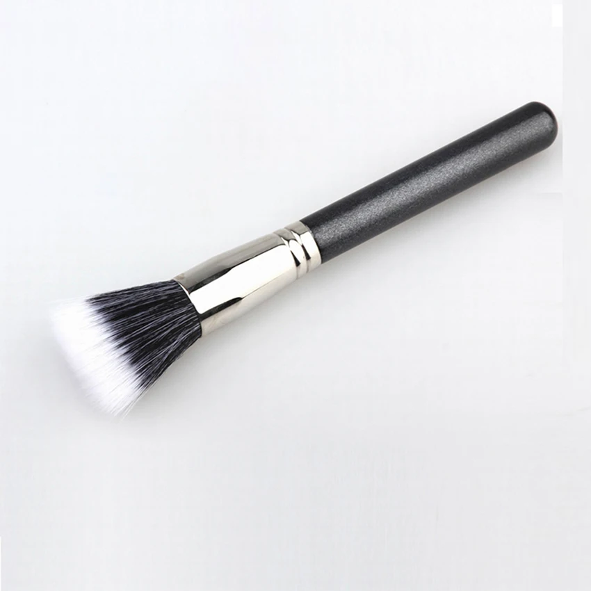 

top quality soft synthetic hair copper ferrule professional makeup brushes private label, Black