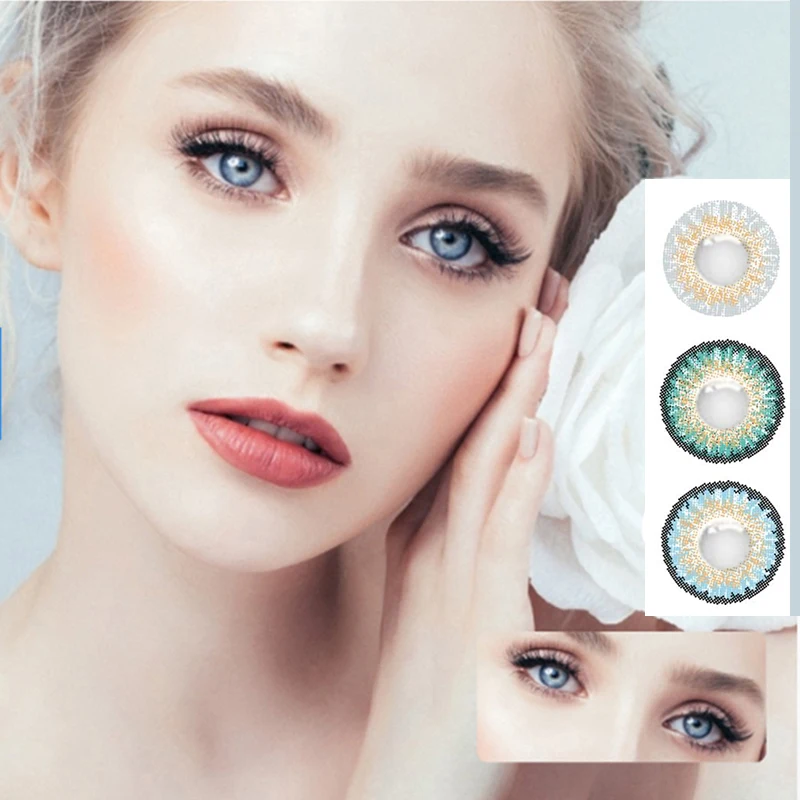 

2021 Three Color New Contact Lens Newest Wholesale Lady Natural Eye Contacts Factory Colorful Contact Lenses For Women 2021, 3 colors