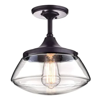 Vintage De Vidrio De Metal De La Luz De Techo 1-luces Iluminación