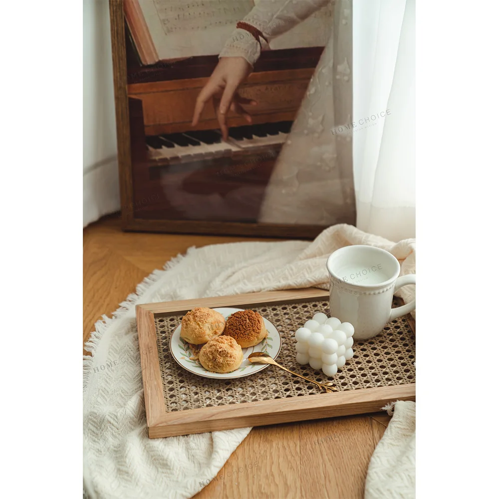 

Rattan Vanity Storage Tray Jewelry Organizer for Makeup Brushes Tissues Candles Storage Trays, Natural or customized