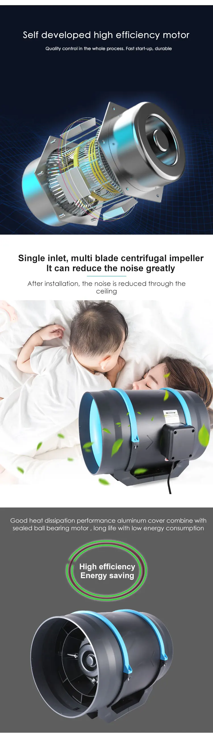 Hot Sale Hydroponics mini Warehouse Wind Power Turbine ventilation mixed flow fan