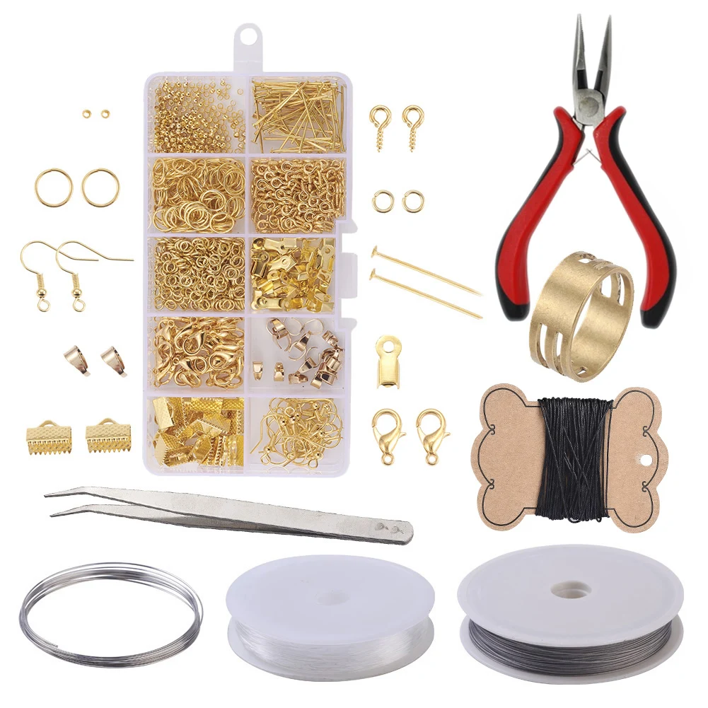 

Pandahall Brass Crimp Beads and Iron Findings Golden DIY Jewelry Sets