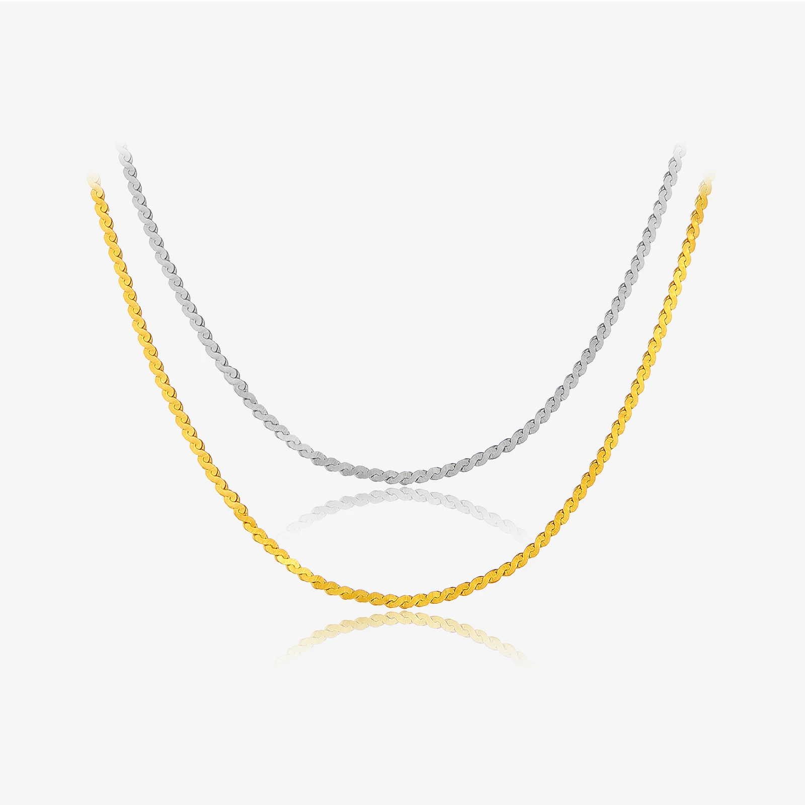 FUAMAY Fashion Classic 925 Sterling Silver Basic Necklace 18K Gold Plated Rope Necklace for Women