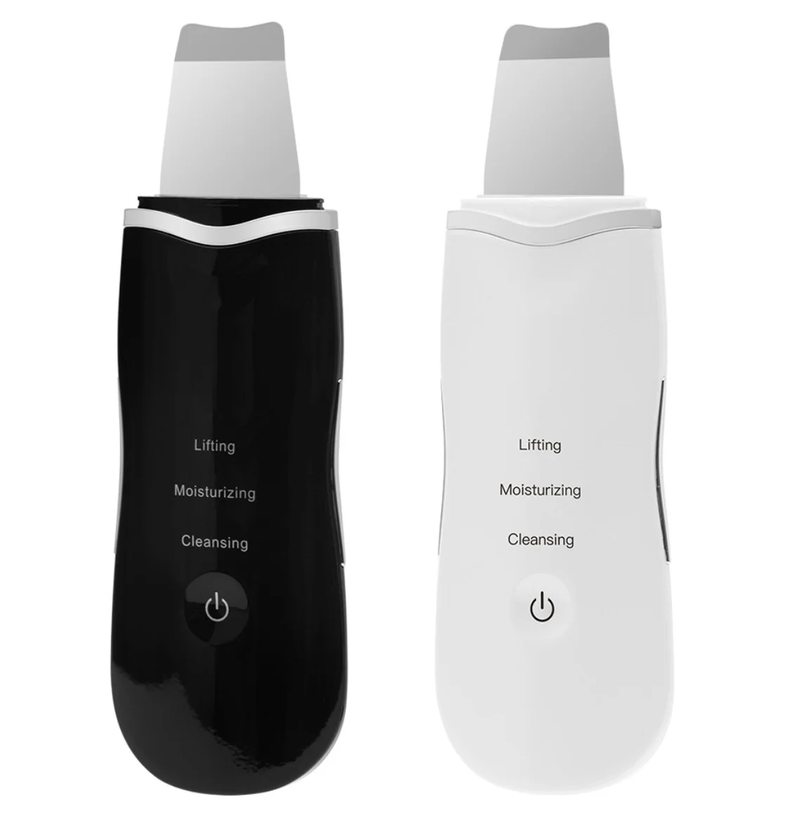 

2021 new device cleansing instrument face skin scrubber ultrasonic skin care scrubber light therapy for beauty use, White