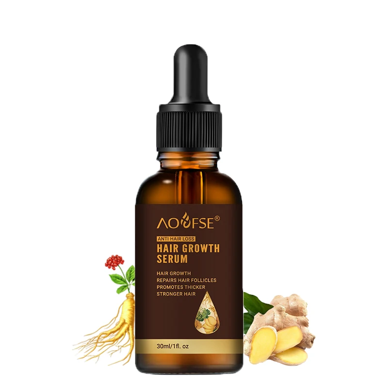 

In stock Natural Organic 30ml Hair Oils For Hair Growth Men and Women Anti-loss Ginger Hair Growth Oil
