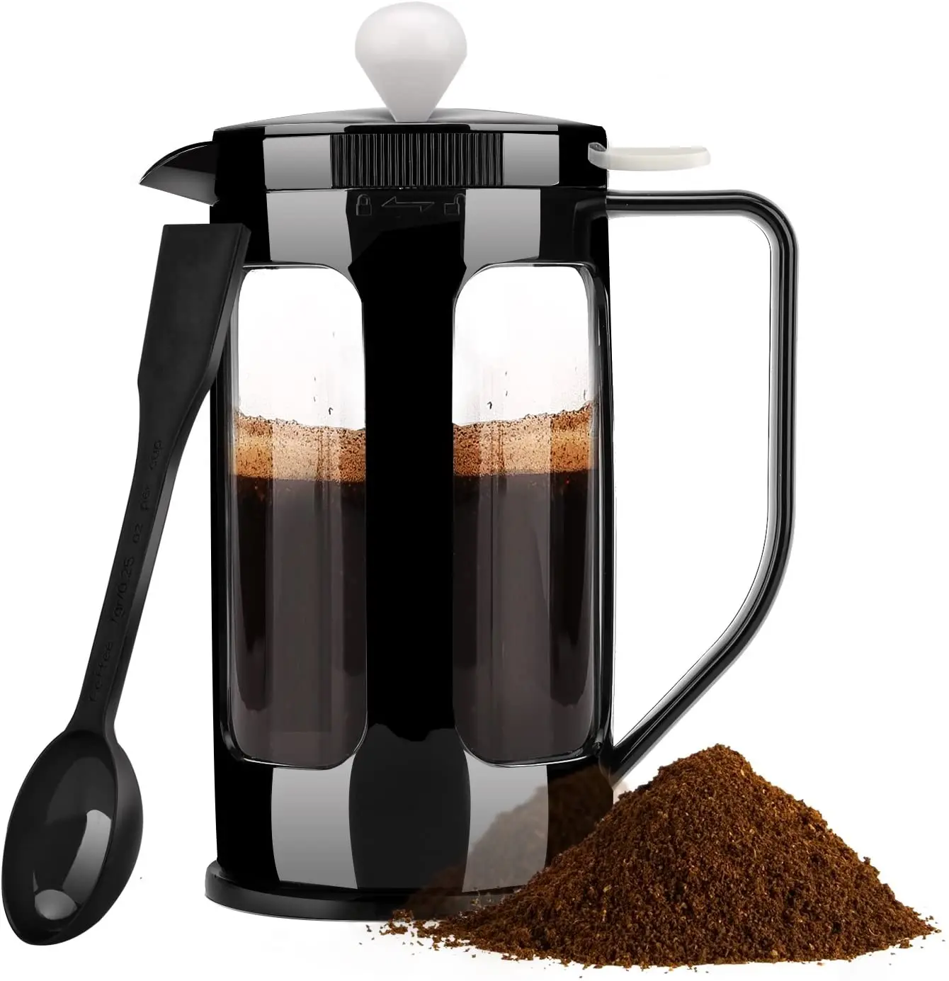 

1000ml French Press with Heat Resistant Borosilicate Glass Carafe and Stainless Steel Filter - Black