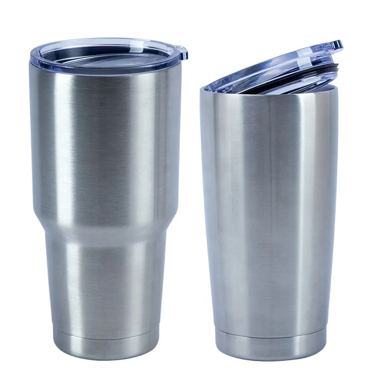 

20/30oz Durable Double Wall Travel Mug Vacuum Insulated Stainless Steel Tumbler with Lid, Sliver