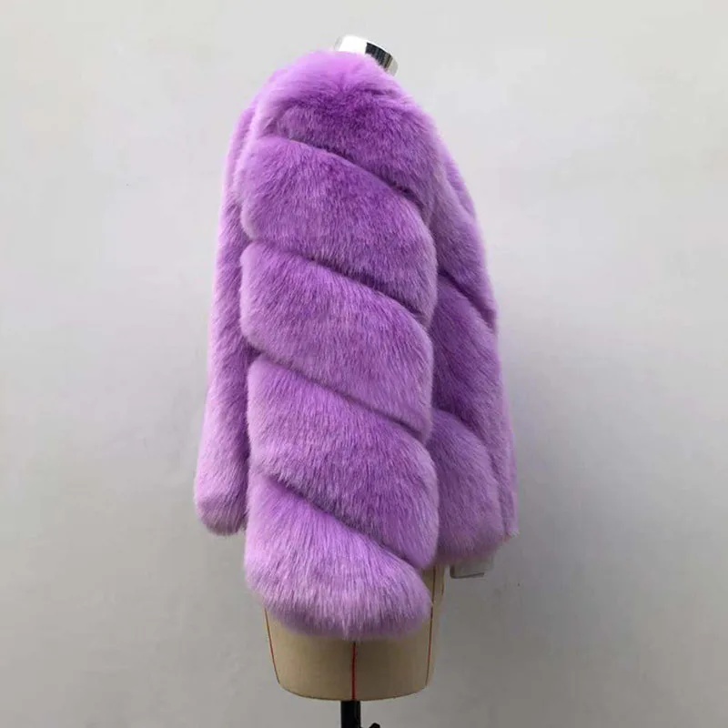 

Women's Parkas Coats Long Sleeves Beautiful Jacket Top Fashion Faux Fox Fur Coat Women Custom Outerwear ladies coats and jackets, Picture