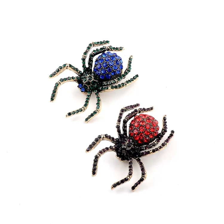 

Ruigang European Style Black Animal Pin Crystal Rhinestone Belly Spider Brooch