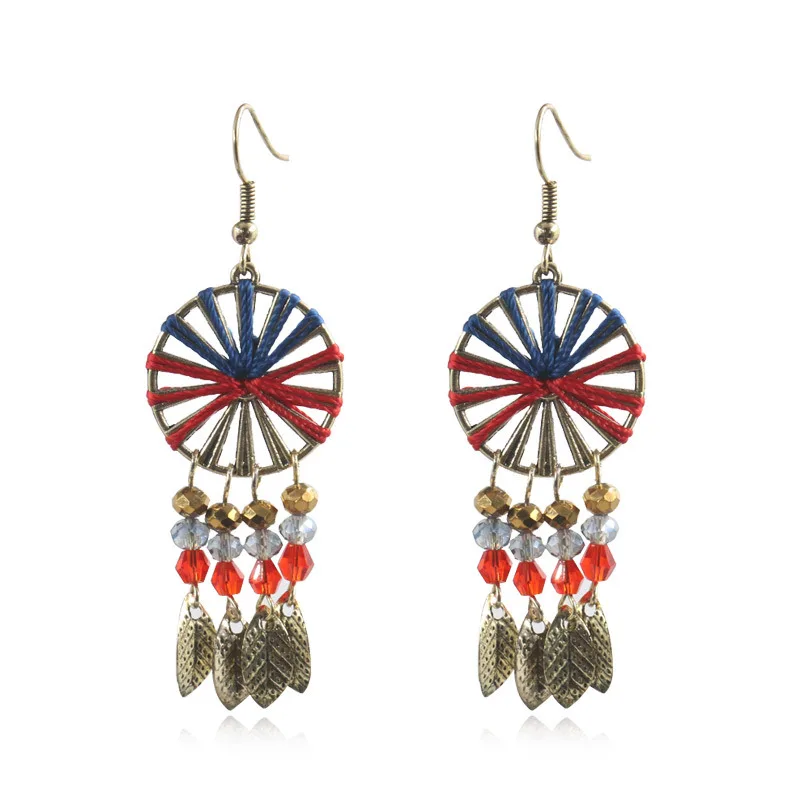 

2021 wholesale fashion Long Earrings for Women Vintage Bohemian Beads Statement Jewelry