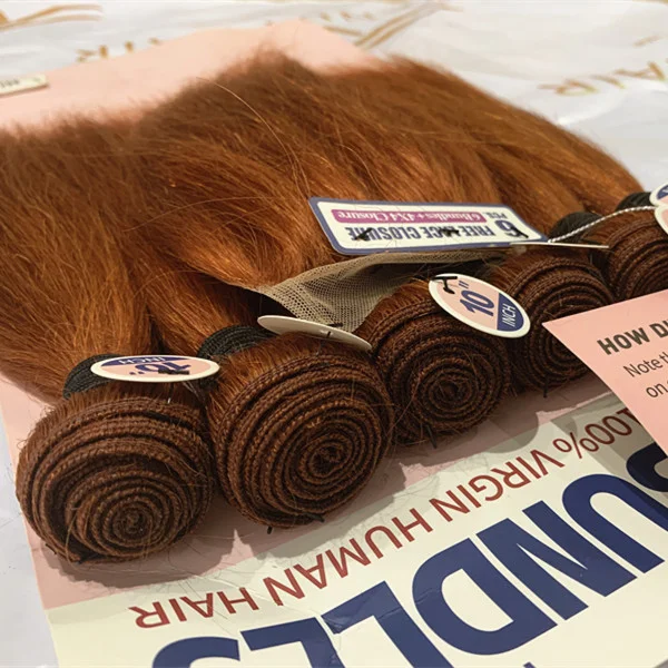 

New style dropshipping packed human hair extension straight blend colored human hair pack human hair bundles with closure