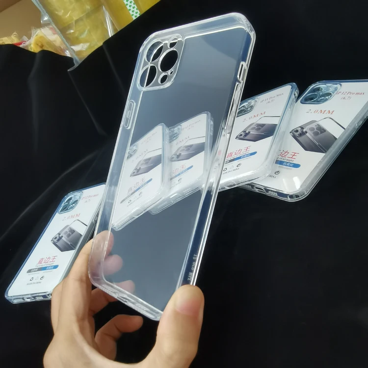 

Silicone Shockproof Straight Edge Design 2.0mm Soft TPU Transparent Cell Mobile Phone Cover Case For Samsung Galaxy S20 Ultra
