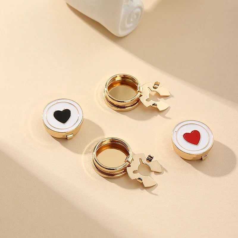 JFRB088 Heart Cloth Brass Button Cover Cufflinks Silicone Rubber Push Start Button Covers For Women Shirts