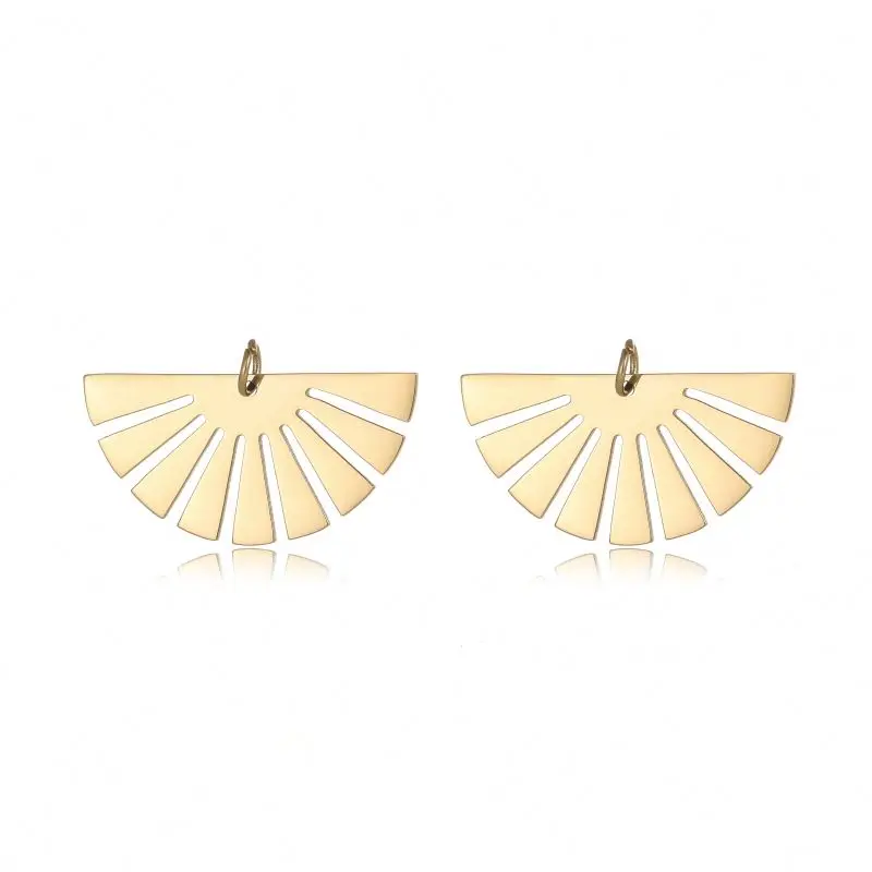 

Gold-plated Stainless Steel Female Fashion Simple Semicircle Hollow Out Accessories For Jewelry, Gold color