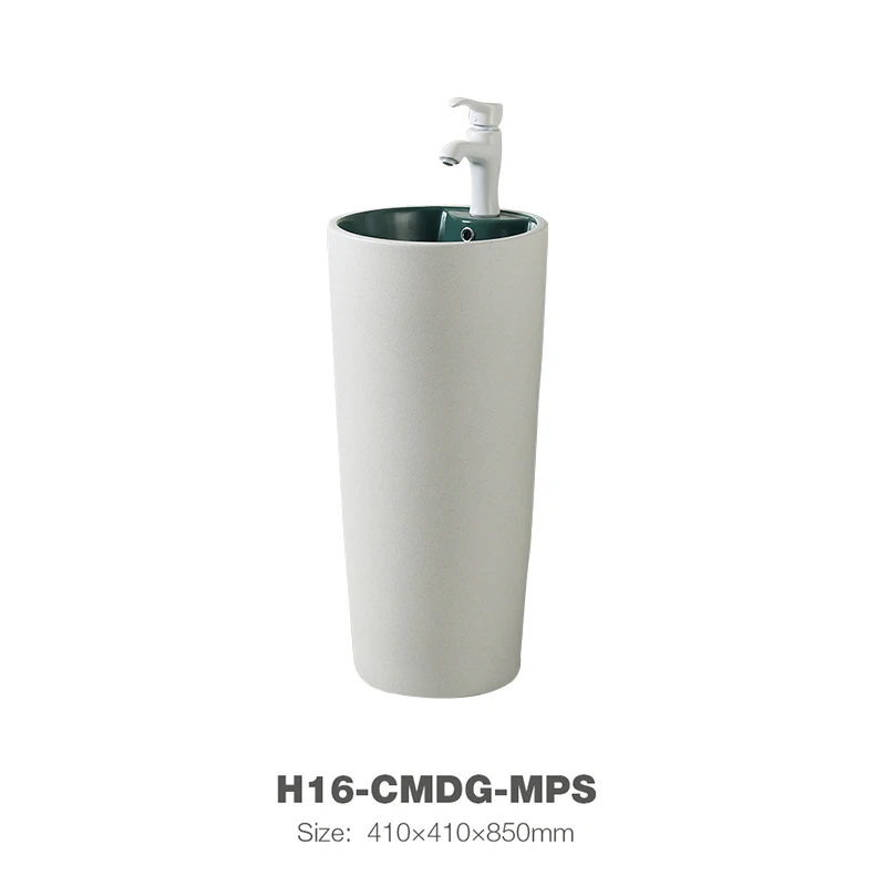 Matte Feature White Color Bathroom Sanitary Ware Round Washbasin H16-CMDG-MPS