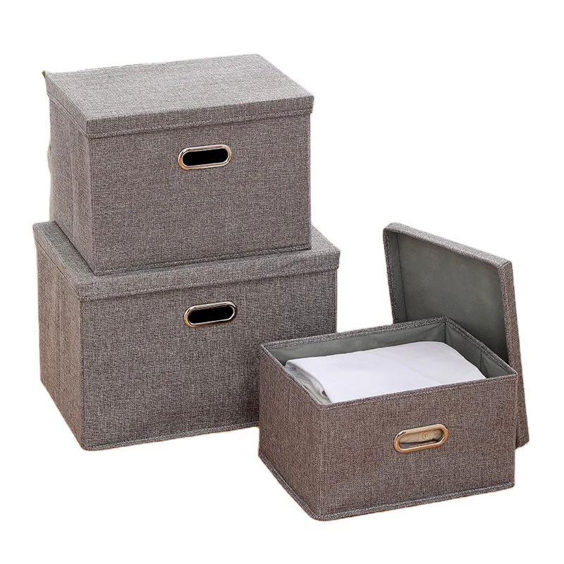 

Bedroom foldable cotton and linen storage box household extra large fabric storage storage box