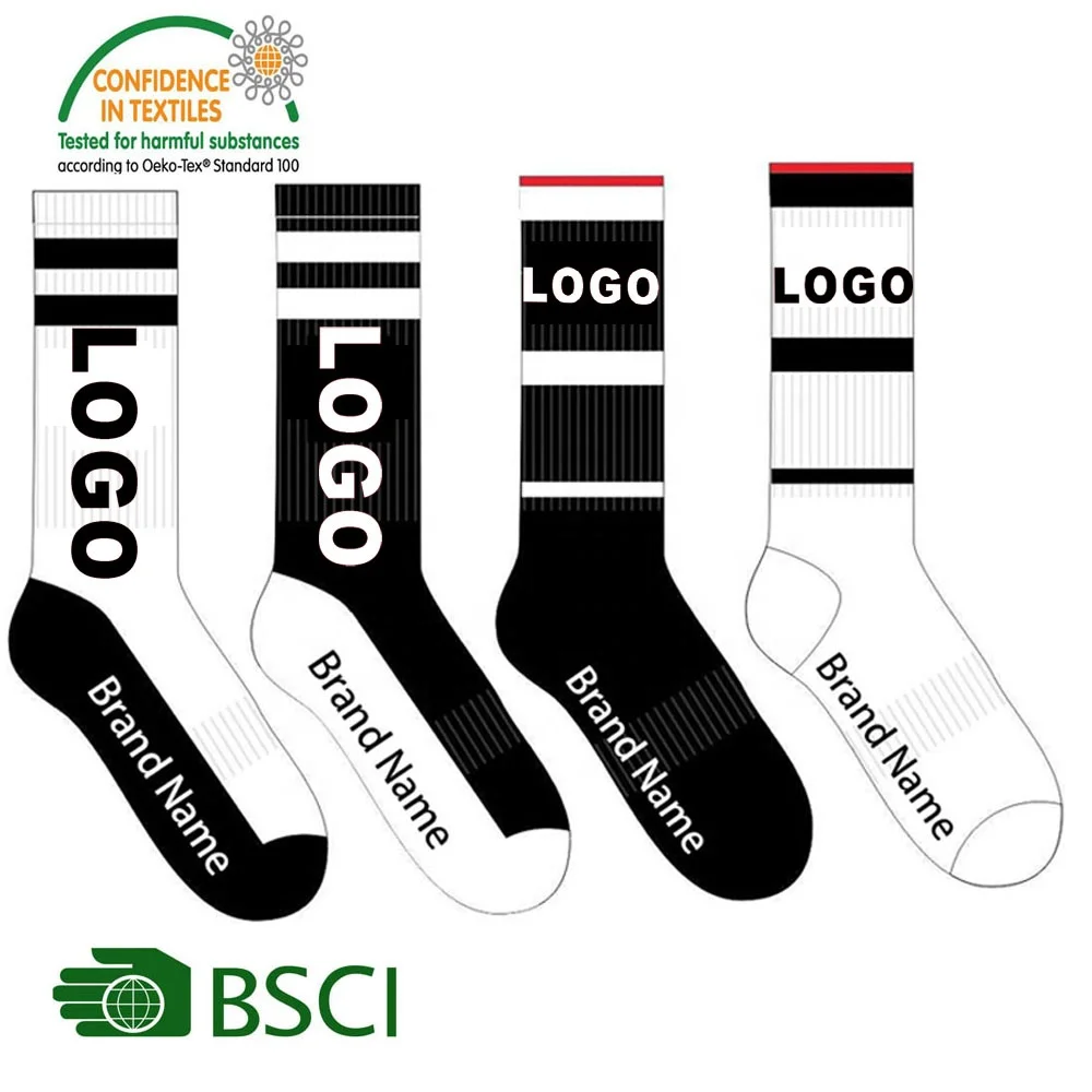 

high quality mens cotton bamboo sports socks custom logo design oem athletic socks elite basketball crew compression socks