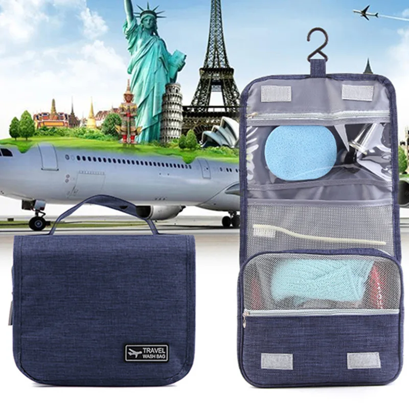 

New Waterproof Hook Wash Korean Storage Bag Cationic Wash Storage Bag Leather Travel Cosmet Makeup Bag, Green, black, gray, wine red, navy, rose red