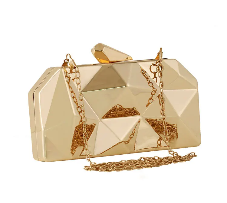 

unique designer luxury golden evening clutch purse wedding shiny party acrylic handbags for women