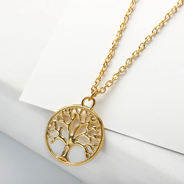 Retro Life Tree Pendant Personality Peace Tree Clavicle Chain Necklace Women Female Ornaments  Necklace Women