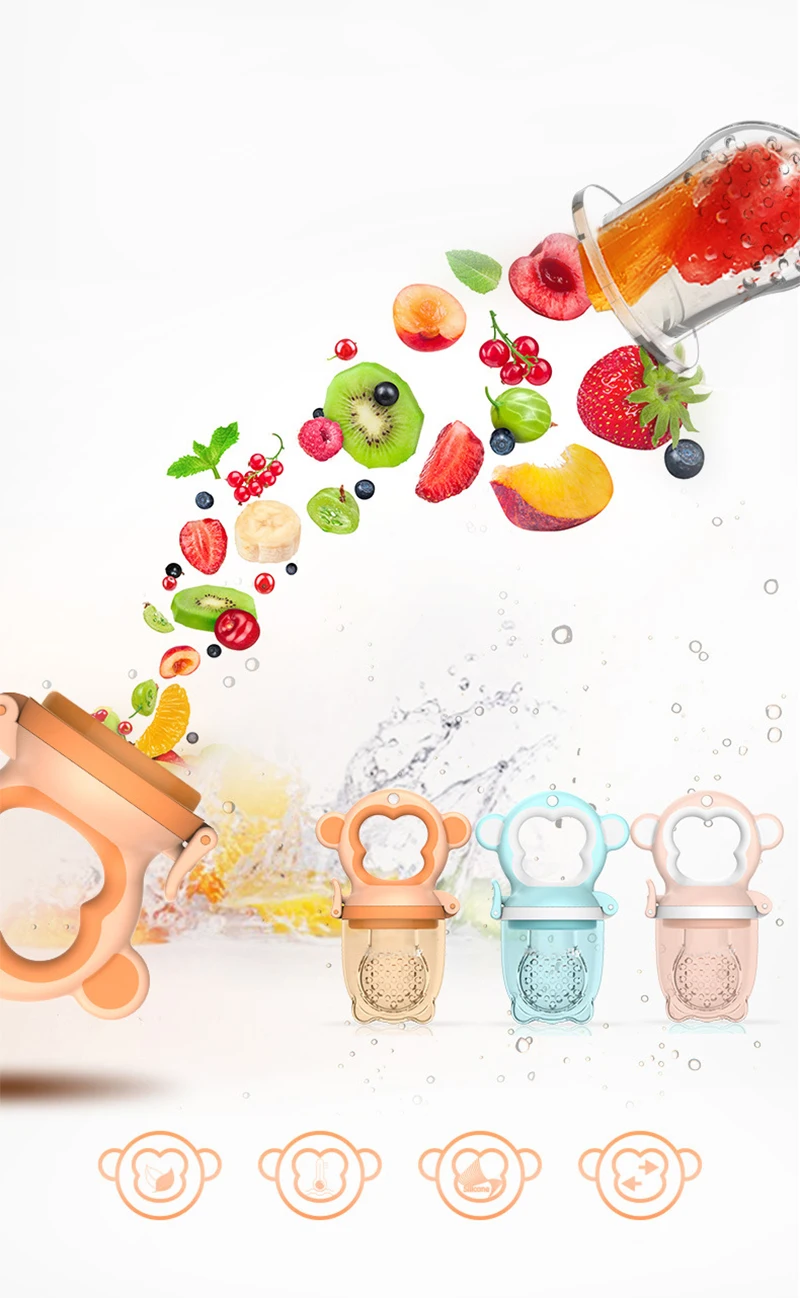 100% Food Grade Silicone Pacifier Baby Fresh Fruit Fresh Food Feeder ...